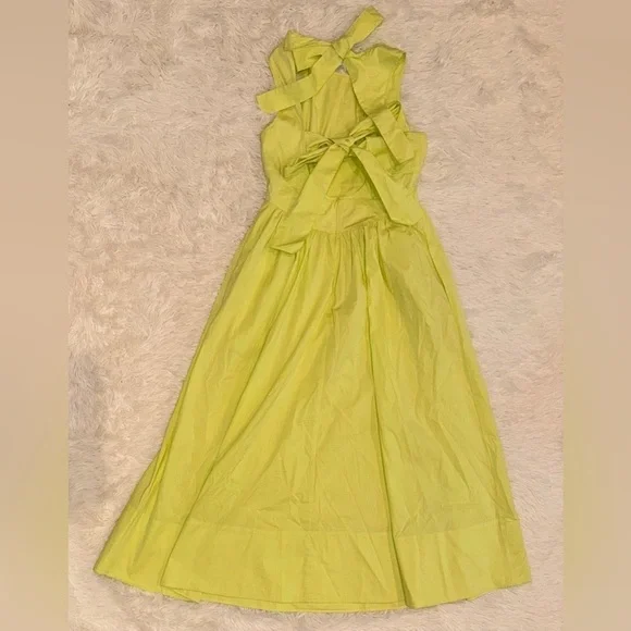 NEW Cinq à Sept Benita Fit and flare midi lime green dress sz 2 - Picture 5 of 6